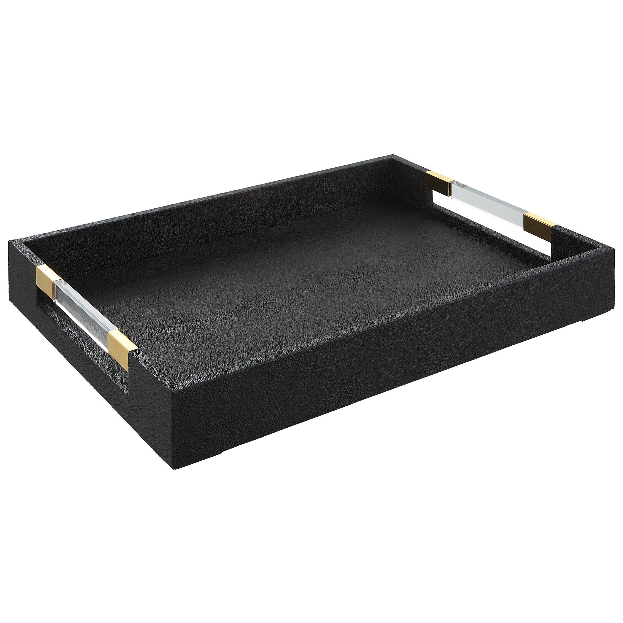 Wessex Black Shagreen Tray by Uttermost