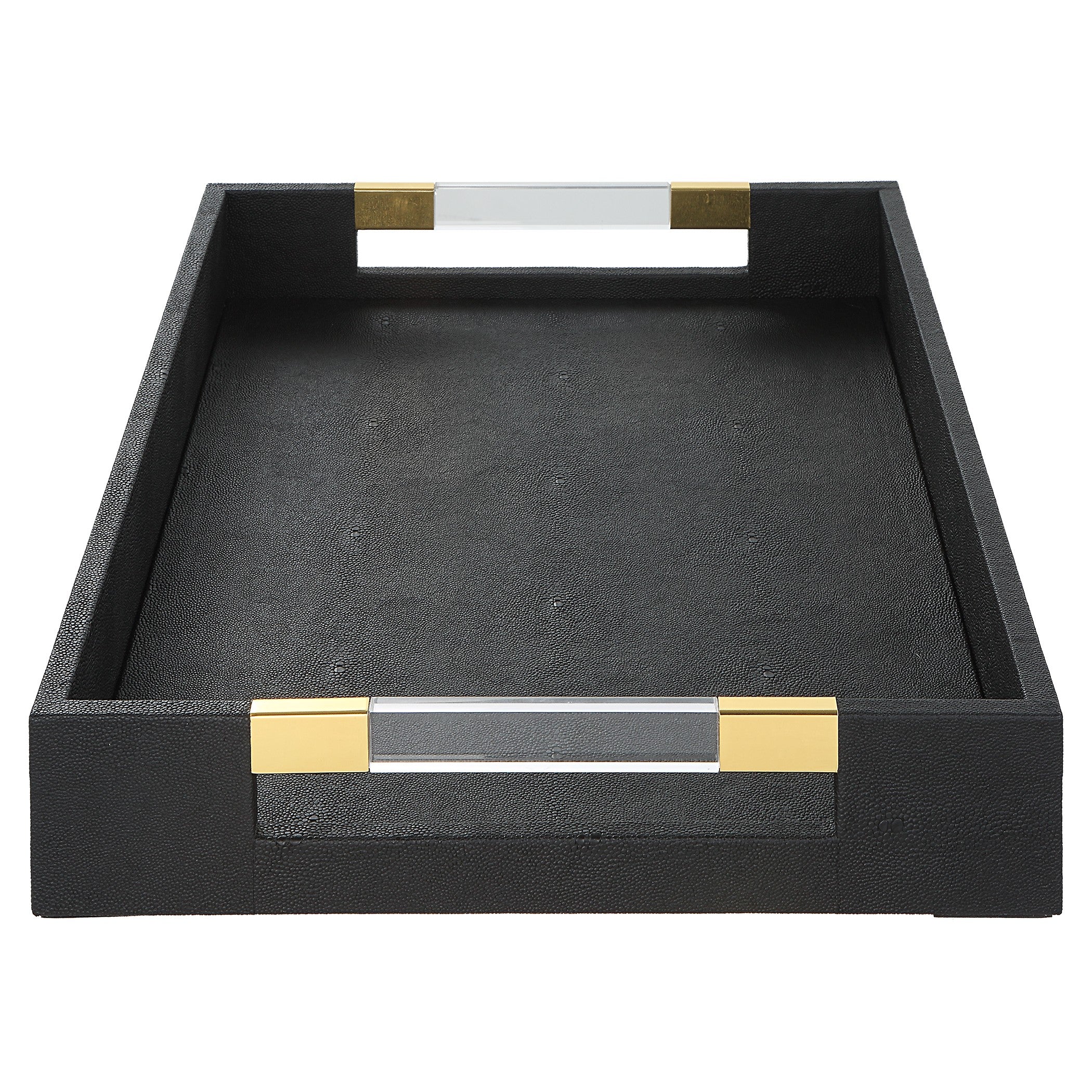 Wessex Black Shagreen Tray by Uttermost