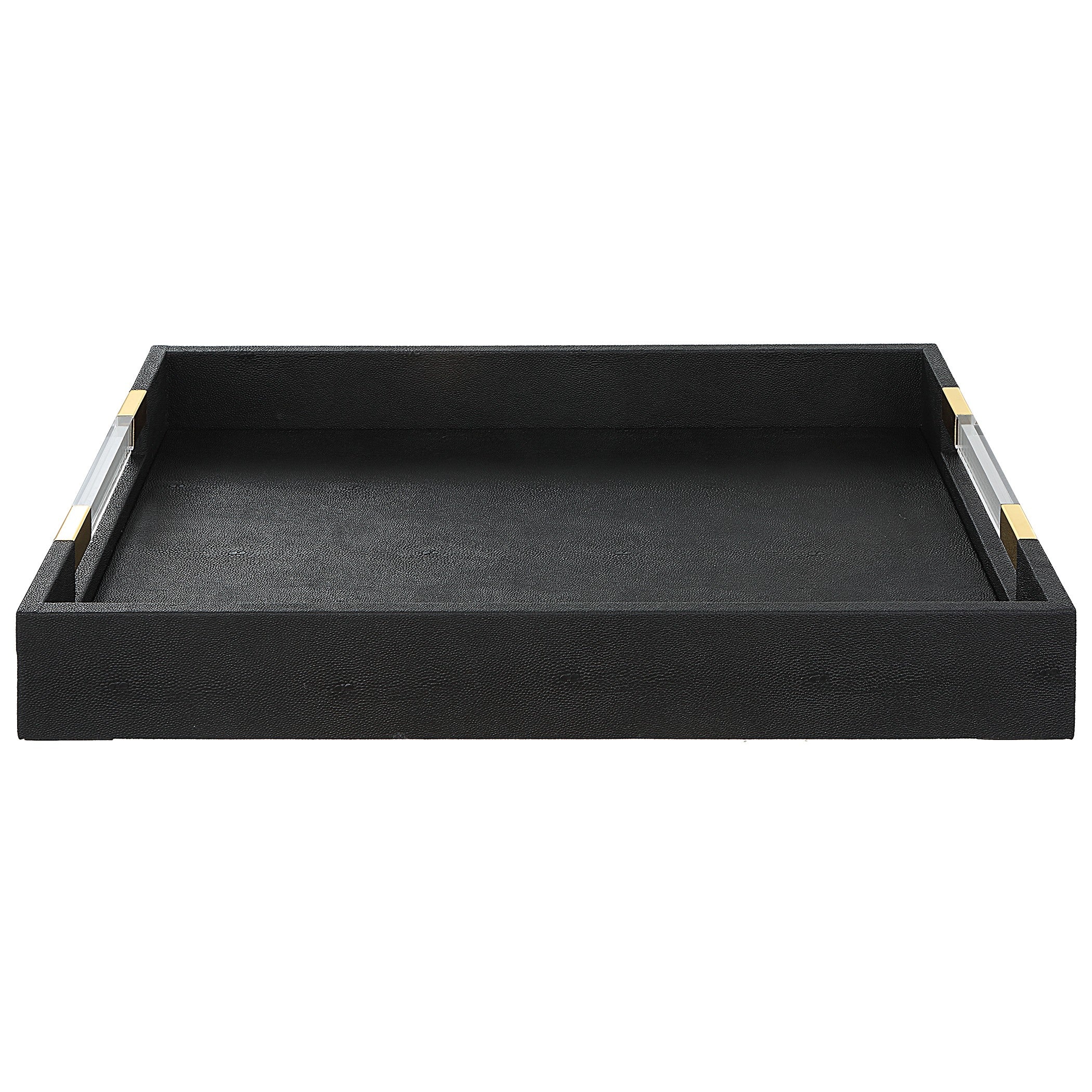 Wessex Black Shagreen Tray by Uttermost