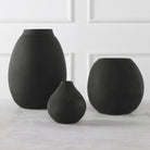 Hearth Matte Black Vases - Set of 3 by Uttermost