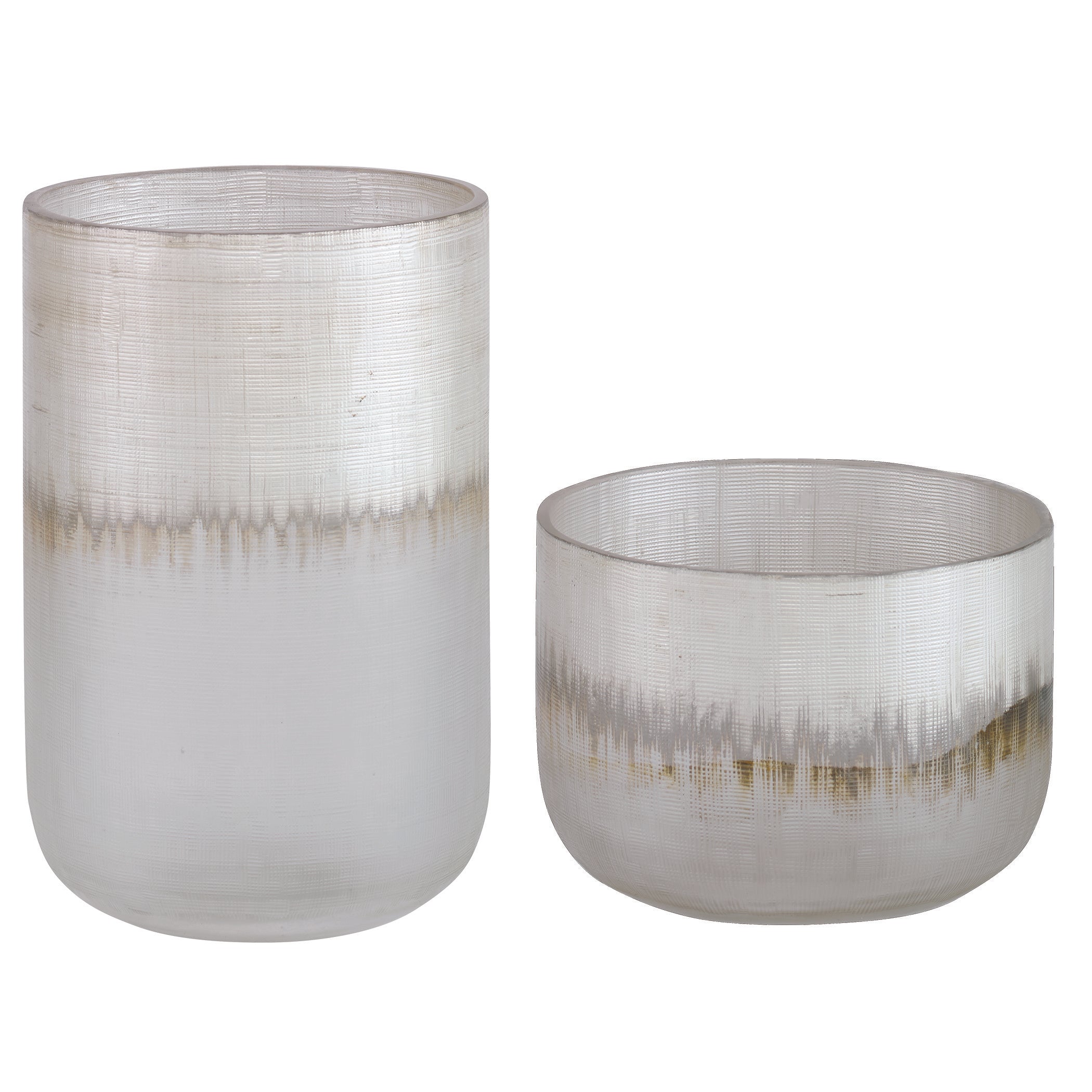 Frost Silver Drip Glass Vases - Set of 2 by Uttermost