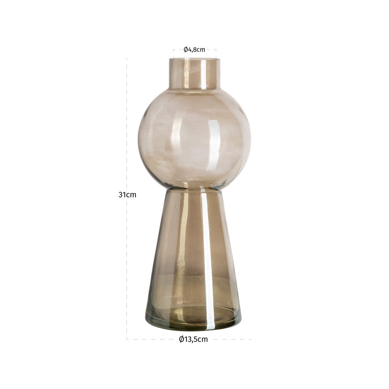 Sera Small Glass Vase - Smoke by Richmond Interiors