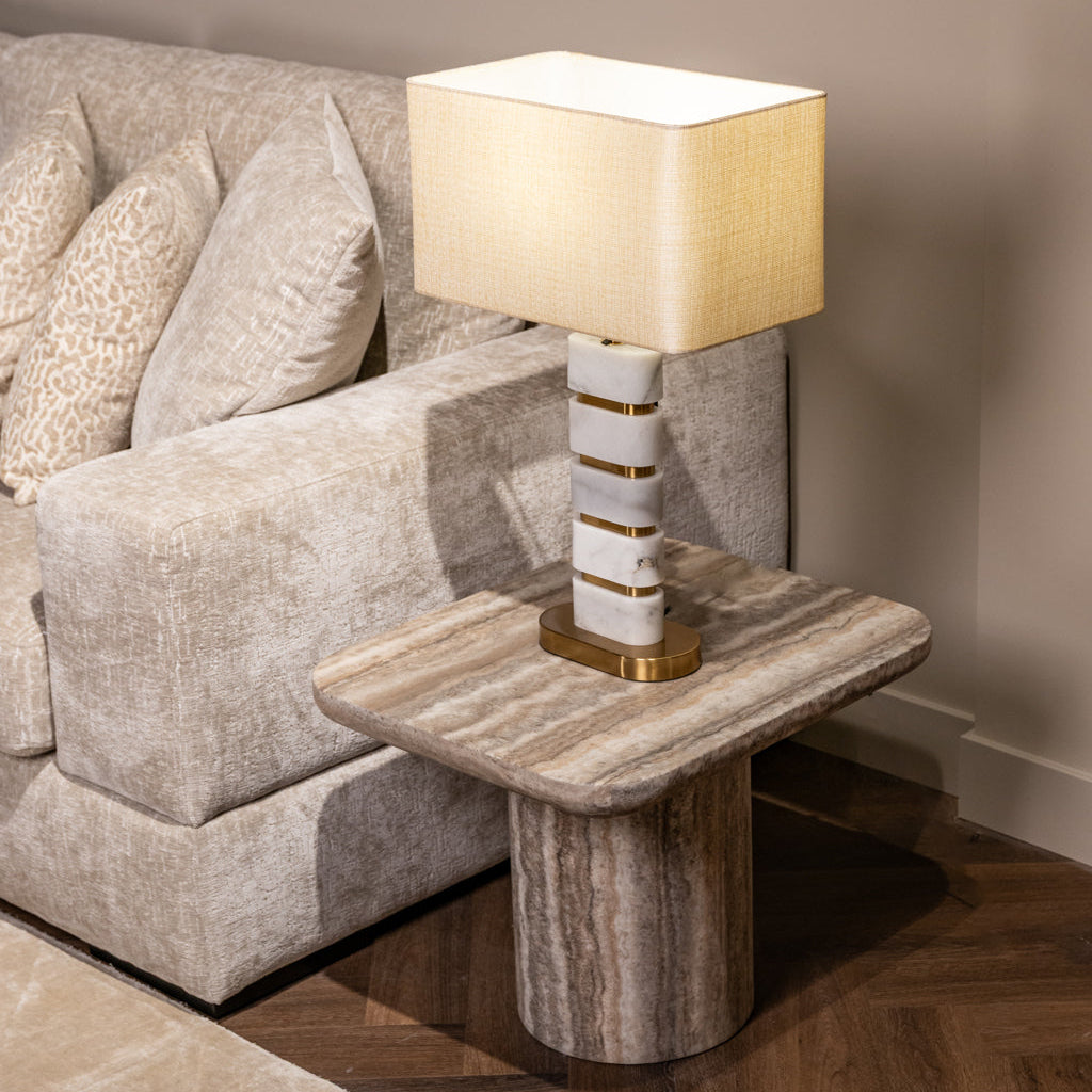 Dulce Denizly Grey Marble Side Table by Richmond Interiors