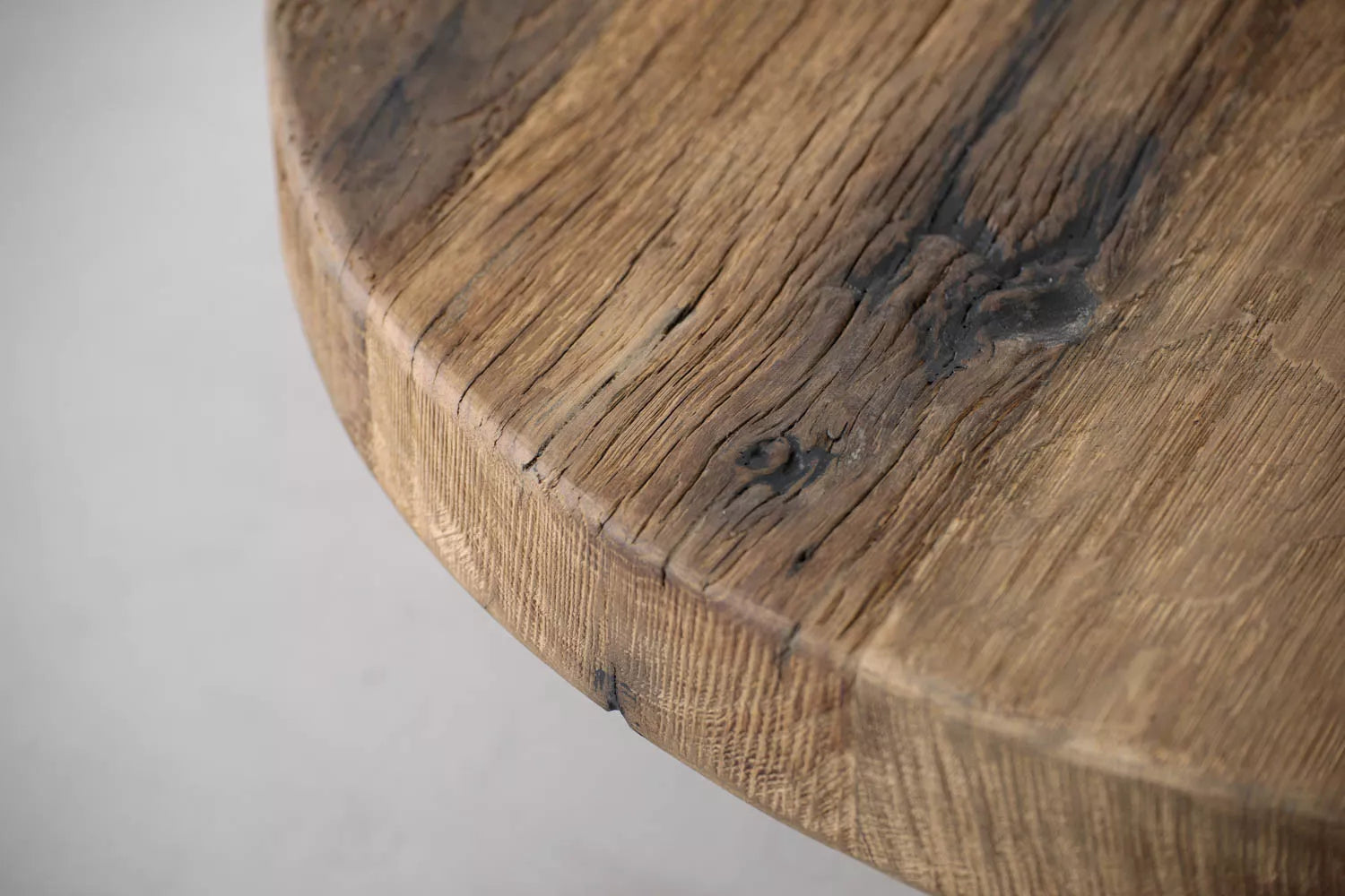 Reclaimed Oak Coffee Table Round by Keiichi