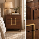 Lucca Walnut 3 & Brass Drawer Chest Berkeley Designs