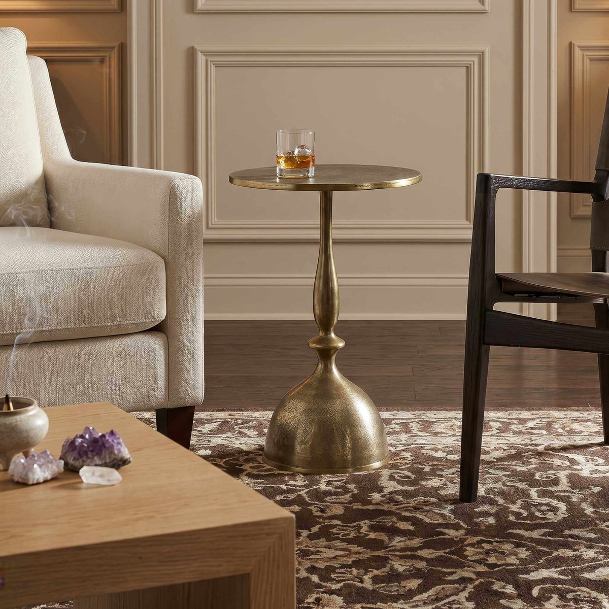 Ambrose Side Table in Antique Brass Keiichi
