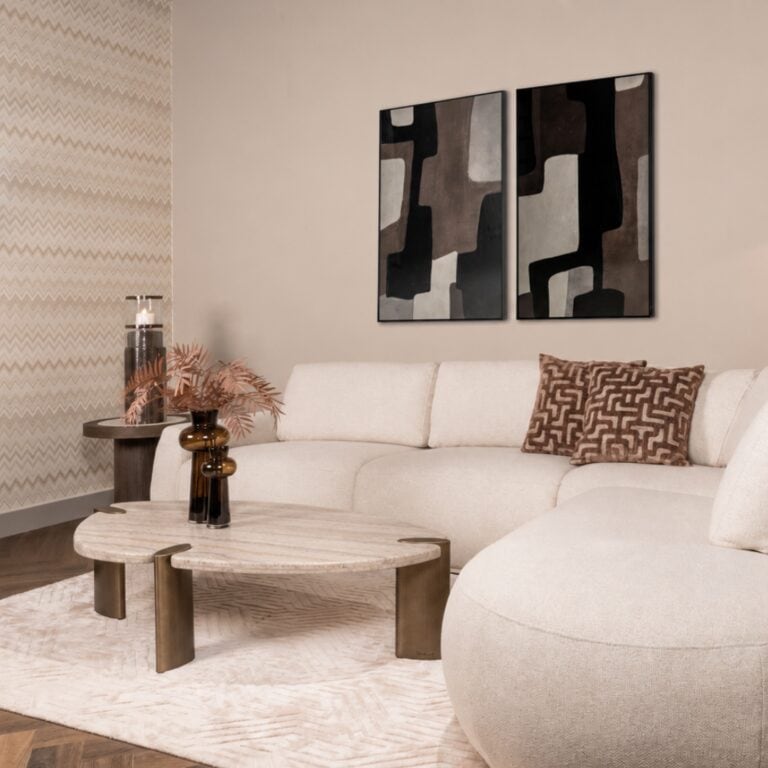 Arcadia Grey Travertine Coffee Table by Richmond Interiors