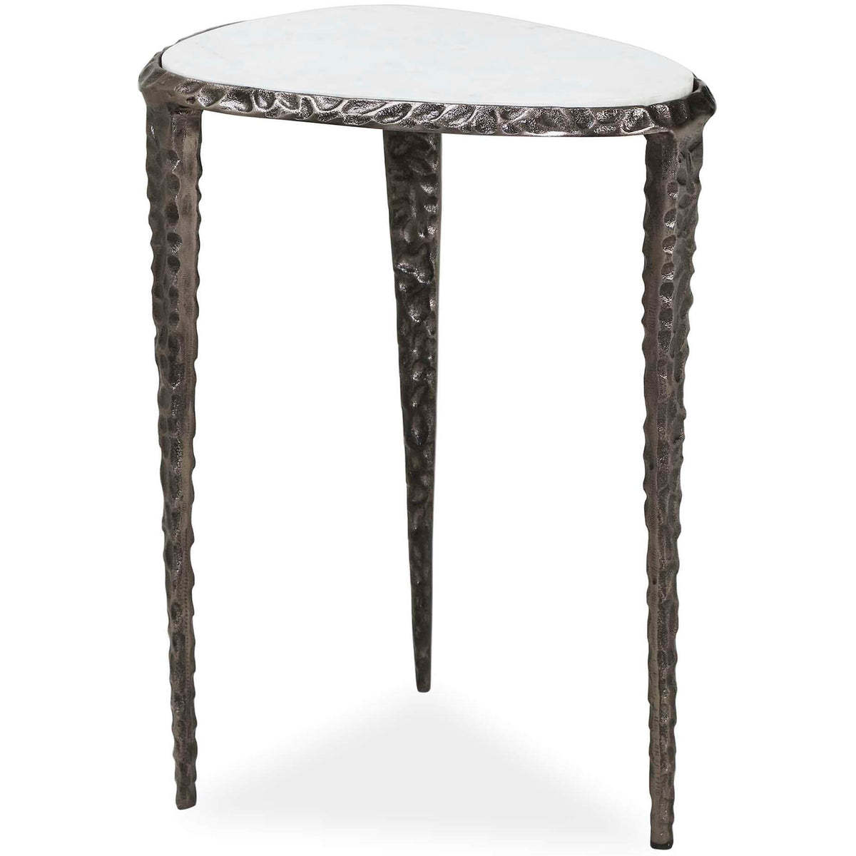 Arnold White Marble Accent Table Uttermost
