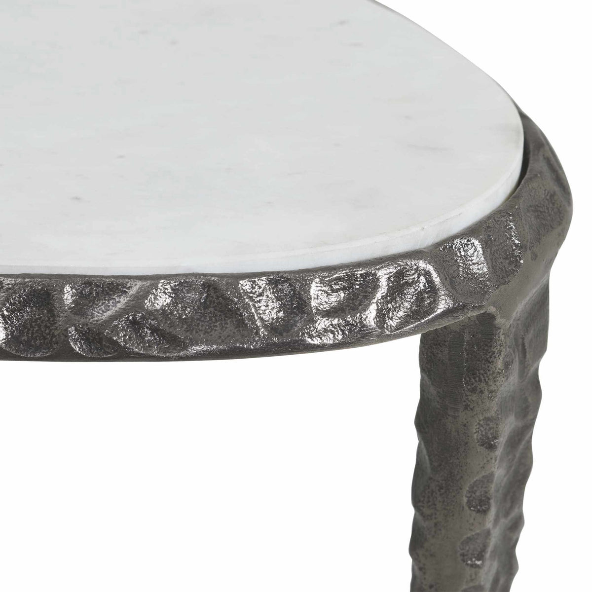 Arnold White Marble Accent Table Uttermost