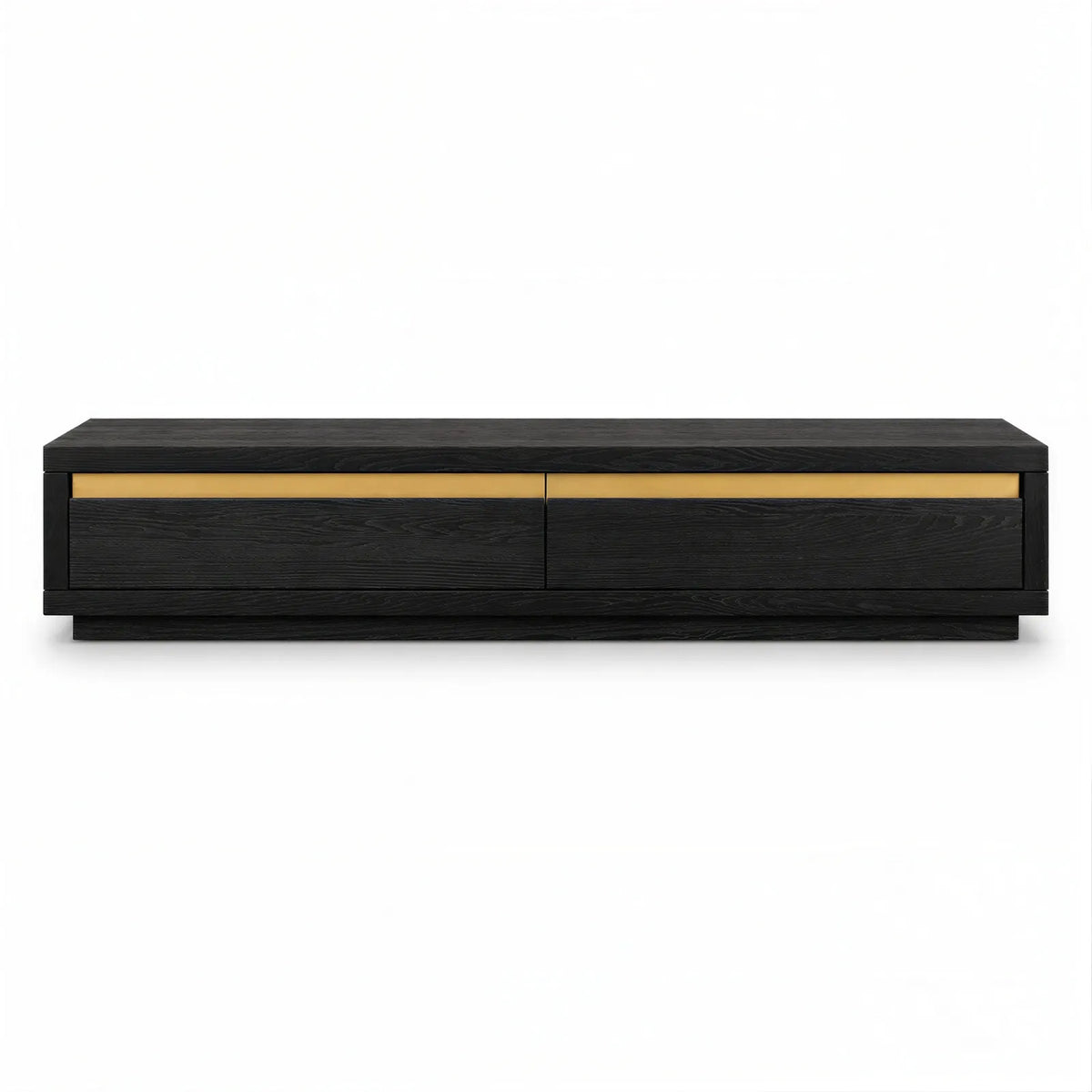 Arosa Oak Wood & Brass Inlay Media TV Cabinet Unit Berkeley Designs