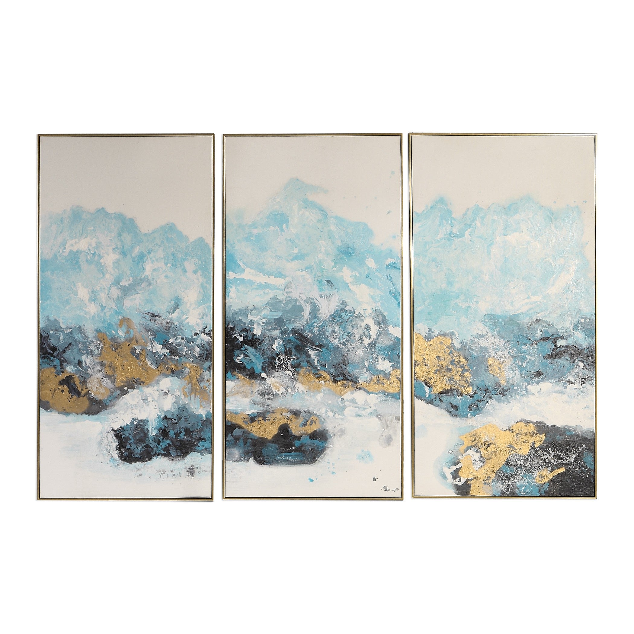 Crashing Waves Abstract Art - Set of 3 by Uttermost