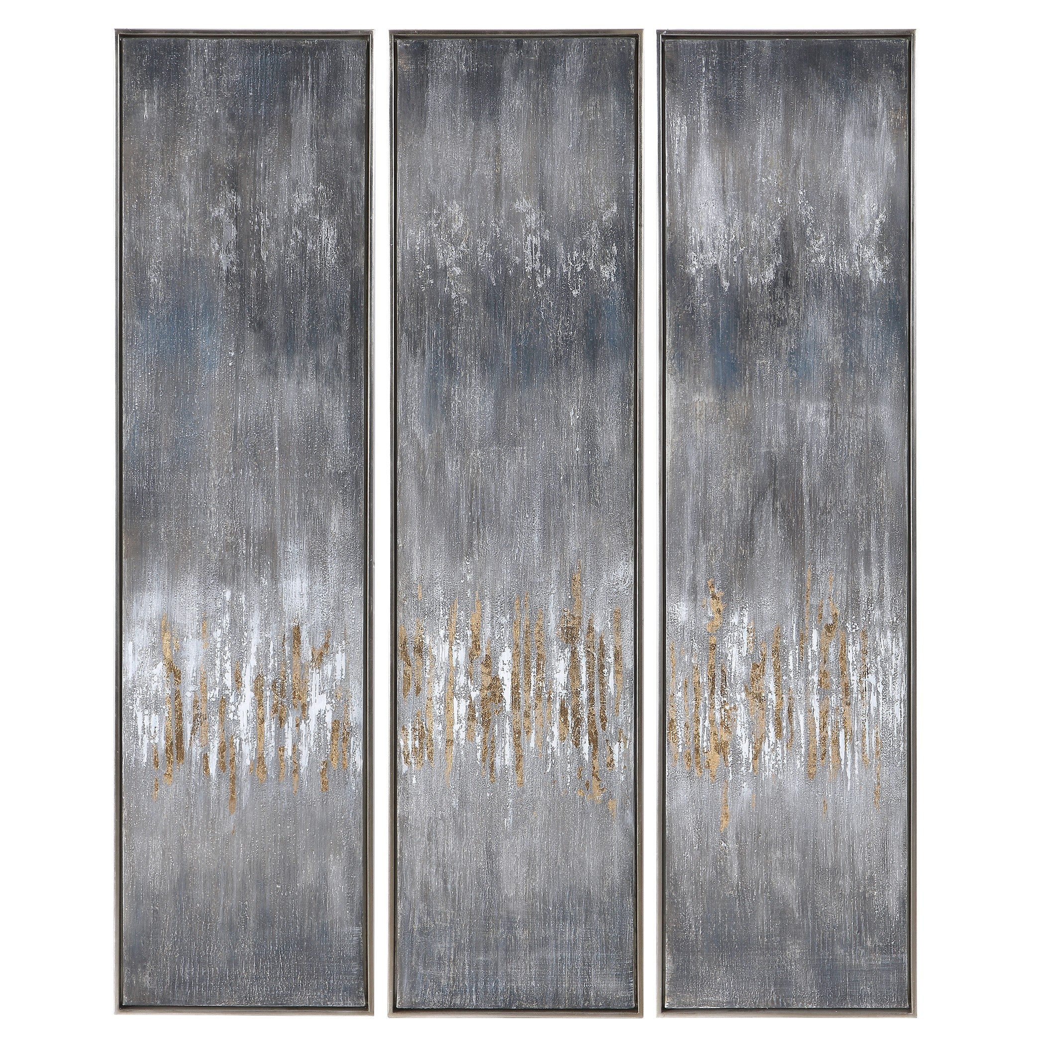 Gray Showers Hand Painted Canvases - Set of 3 by Uttermost