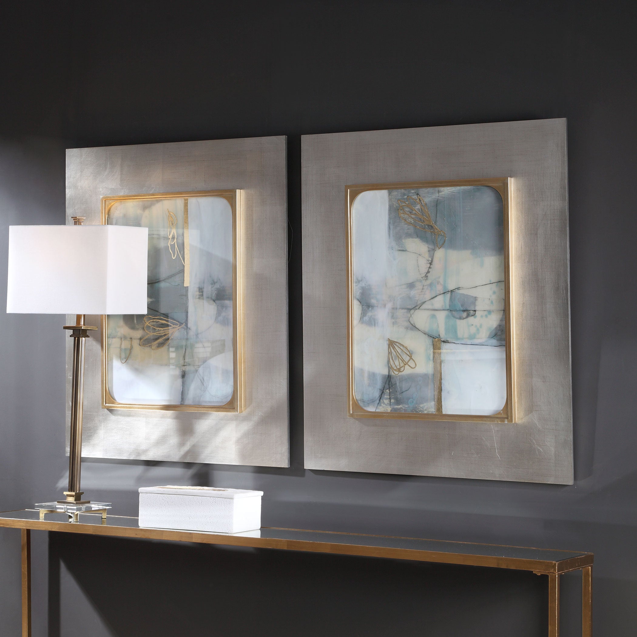 Gilded Whimsy Abstract Prints - Set of 2 by Uttermost
