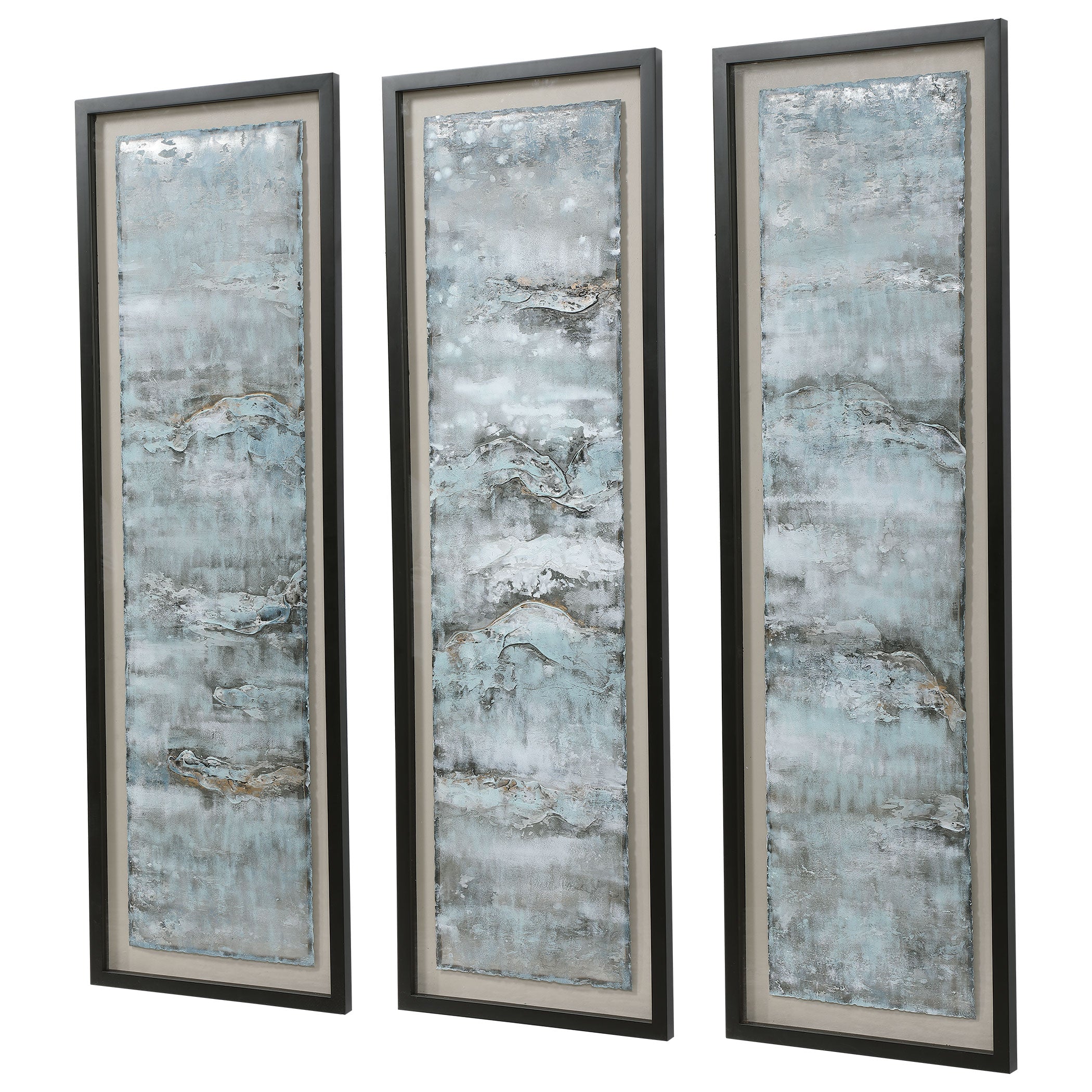 Ocean Swell Painted Metal Shadow Box by Uttermost