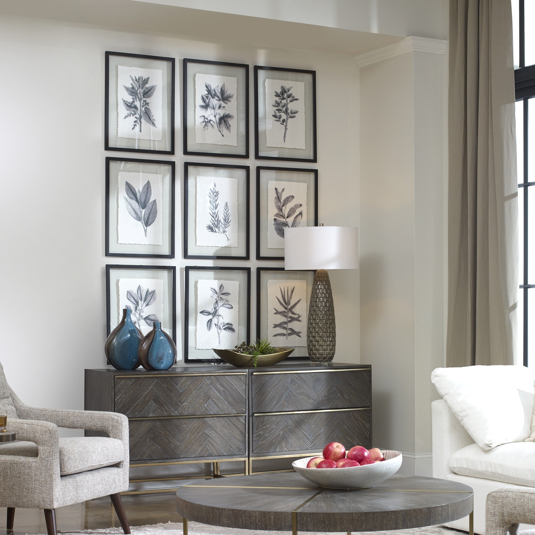 Farmhouse Florals Framed Prints - Set of 9 by Uttermost