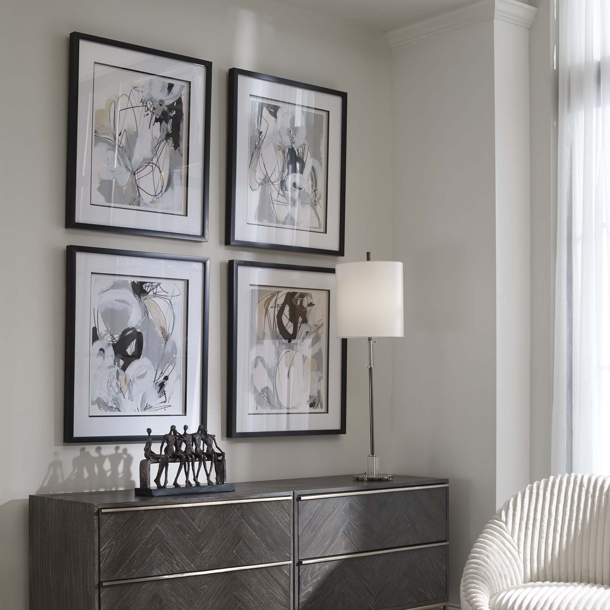 Tangled Threads Abstract Framed Prints - Set of 4 by Uttermost