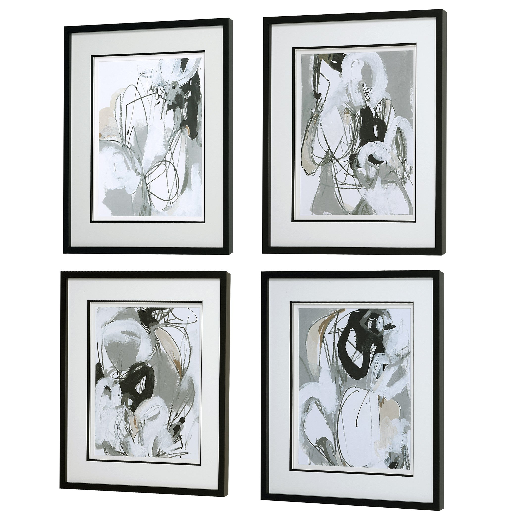 Tangled Threads Abstract Framed Prints - Set of 4 by Uttermost