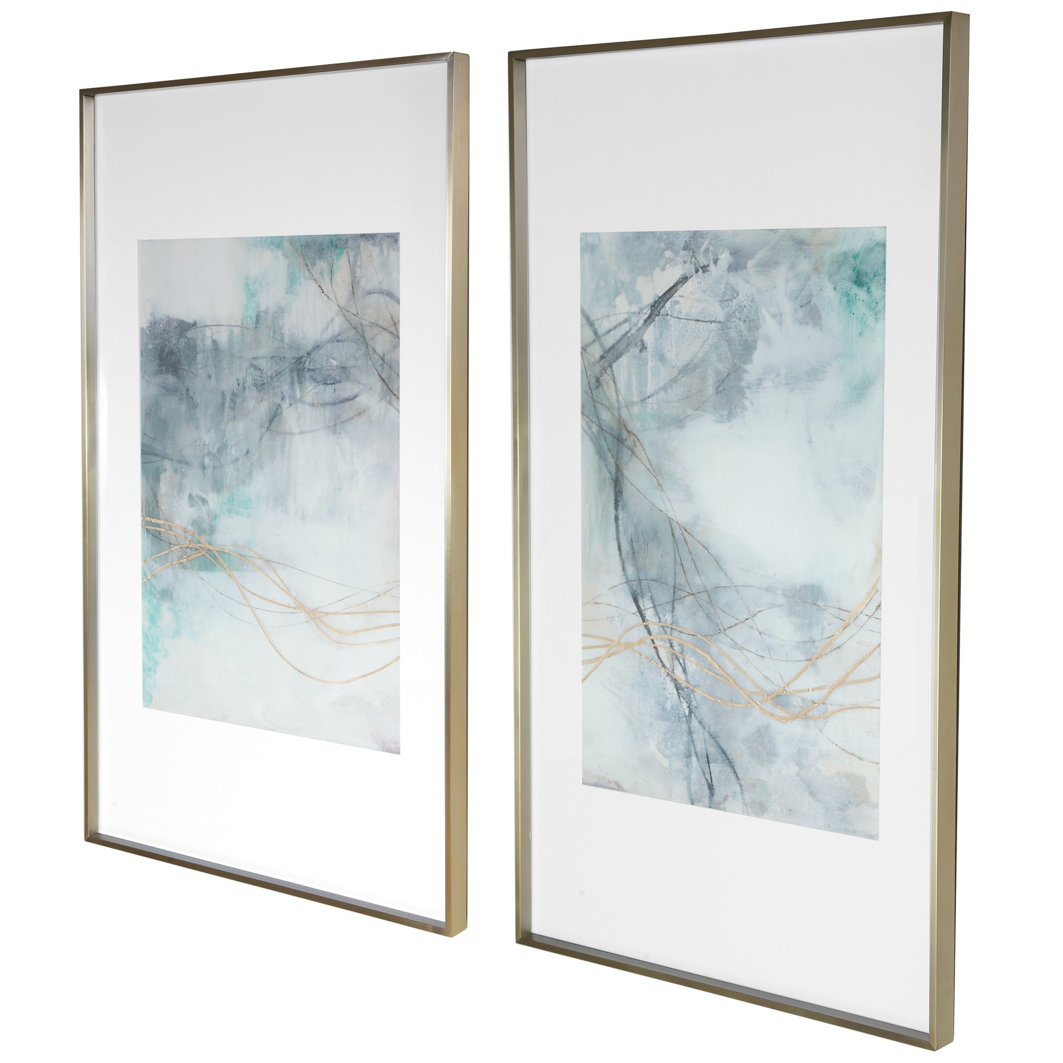 Undulating Oro Abstract Prints - Set of 2 by Uttermost