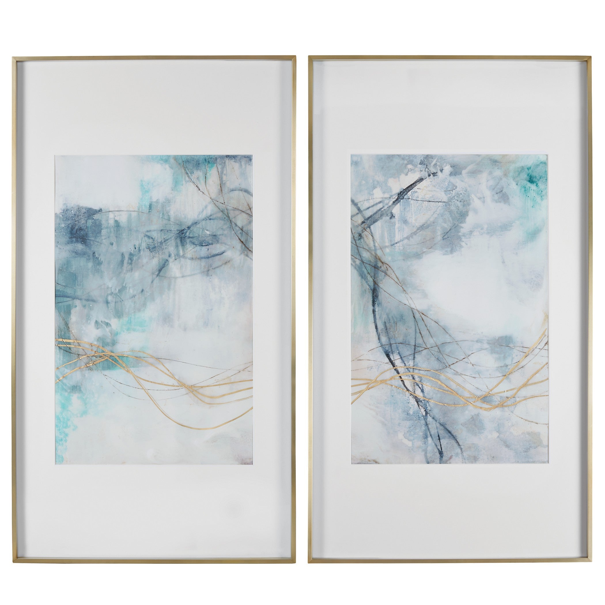 Undulating Oro Abstract Prints - Set of 2 by Uttermost