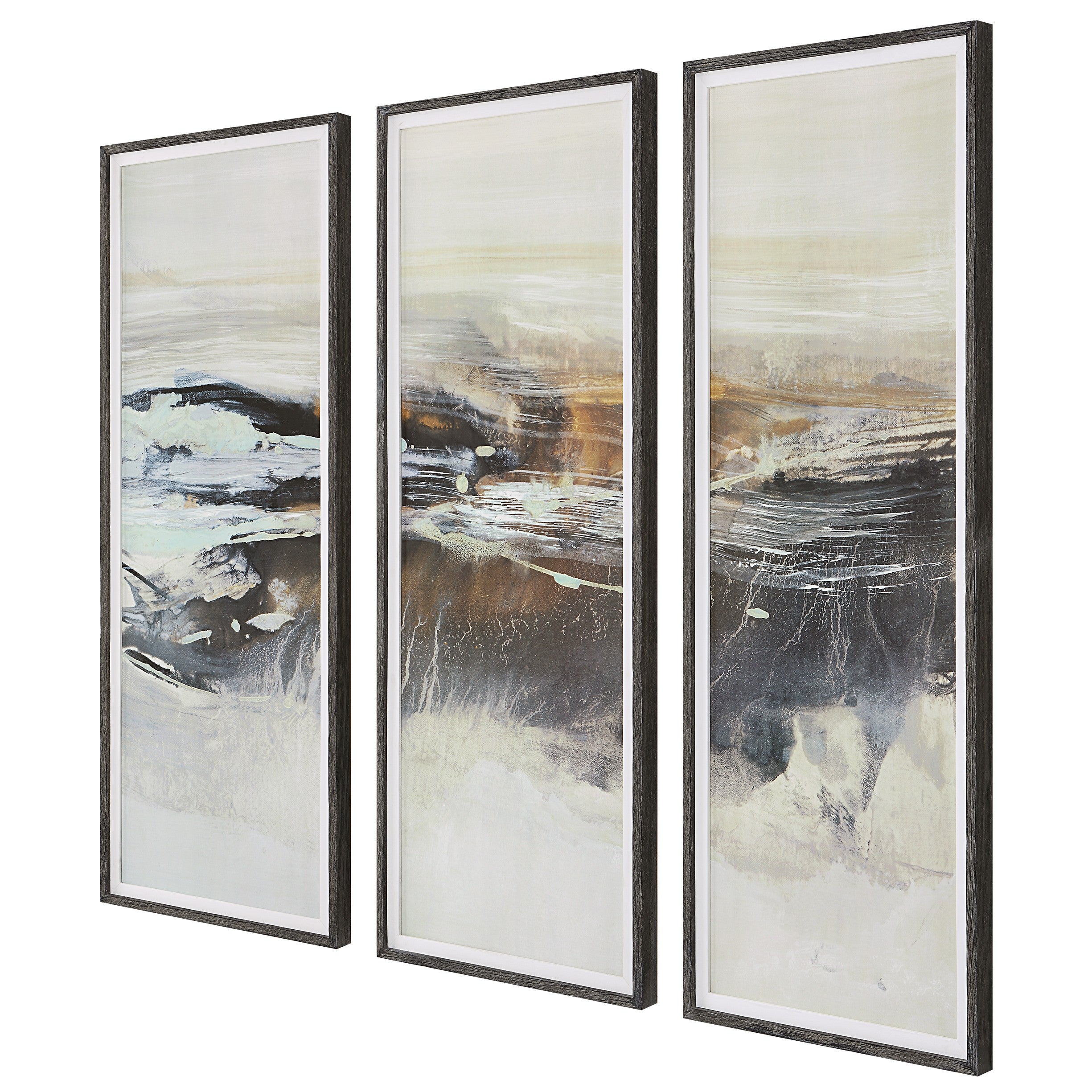 Graphite Horizon Framed Prints - Set of 3 by Uttermost