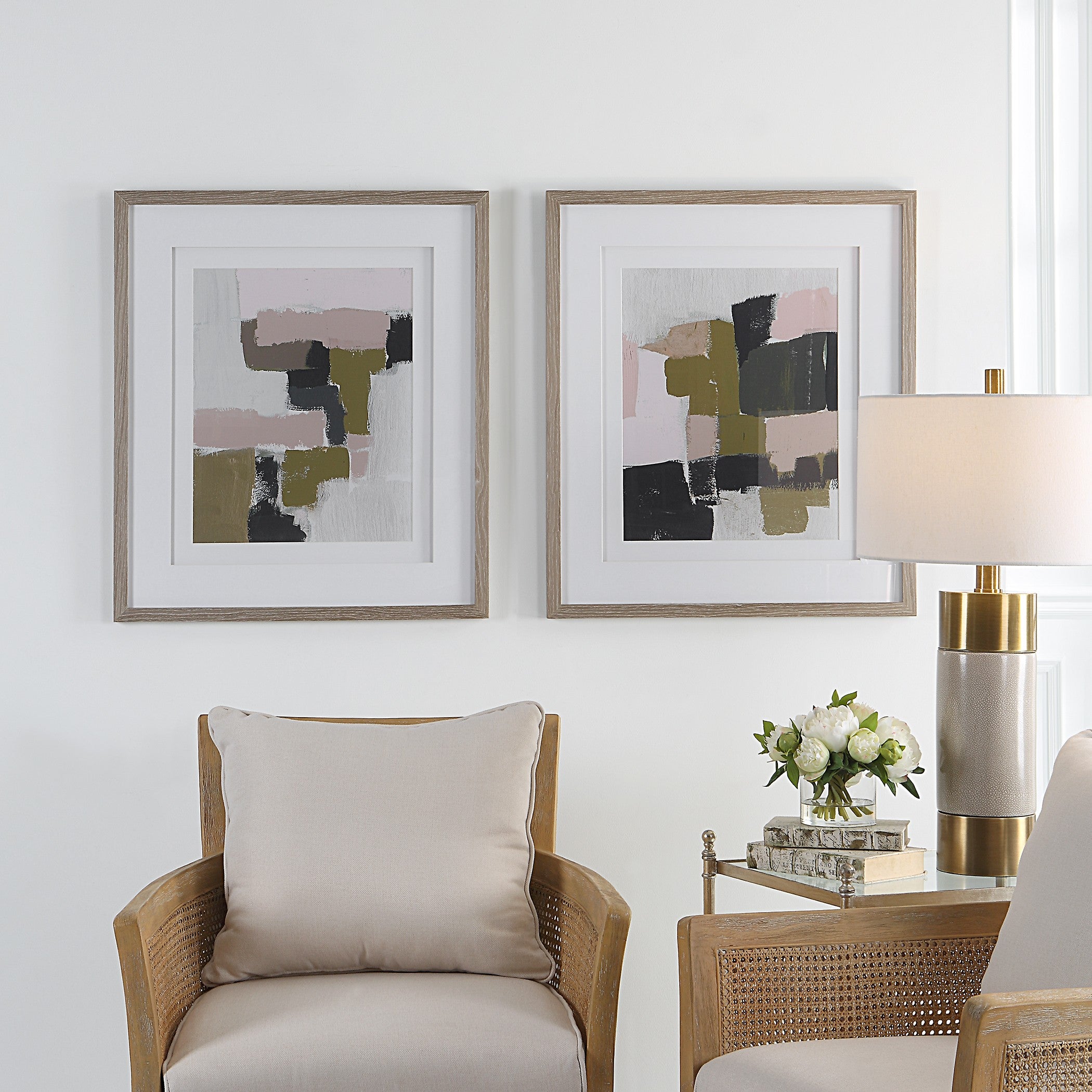 Color Block Framed Prints - Set of 2 by Uttermost