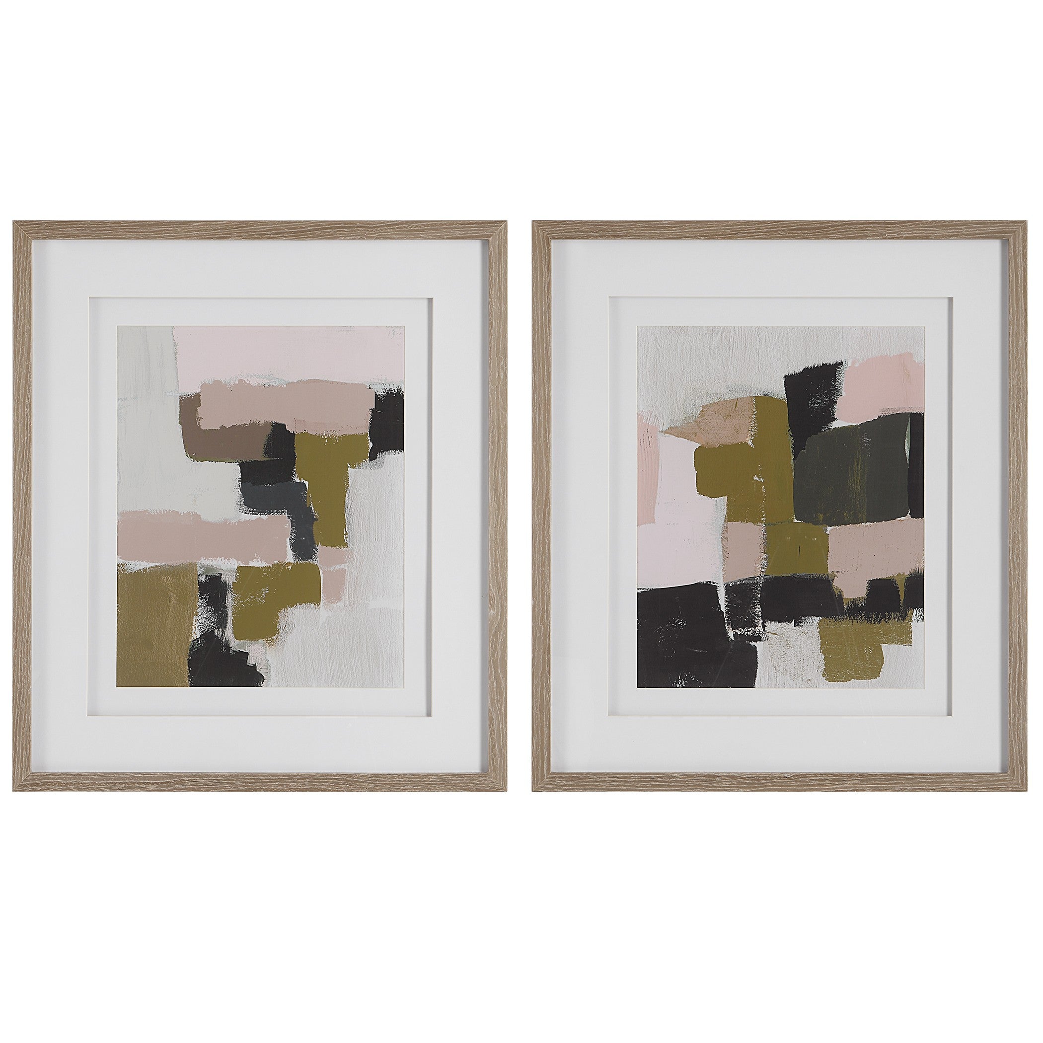 Color Block Framed Prints - Set of 2 by Uttermost