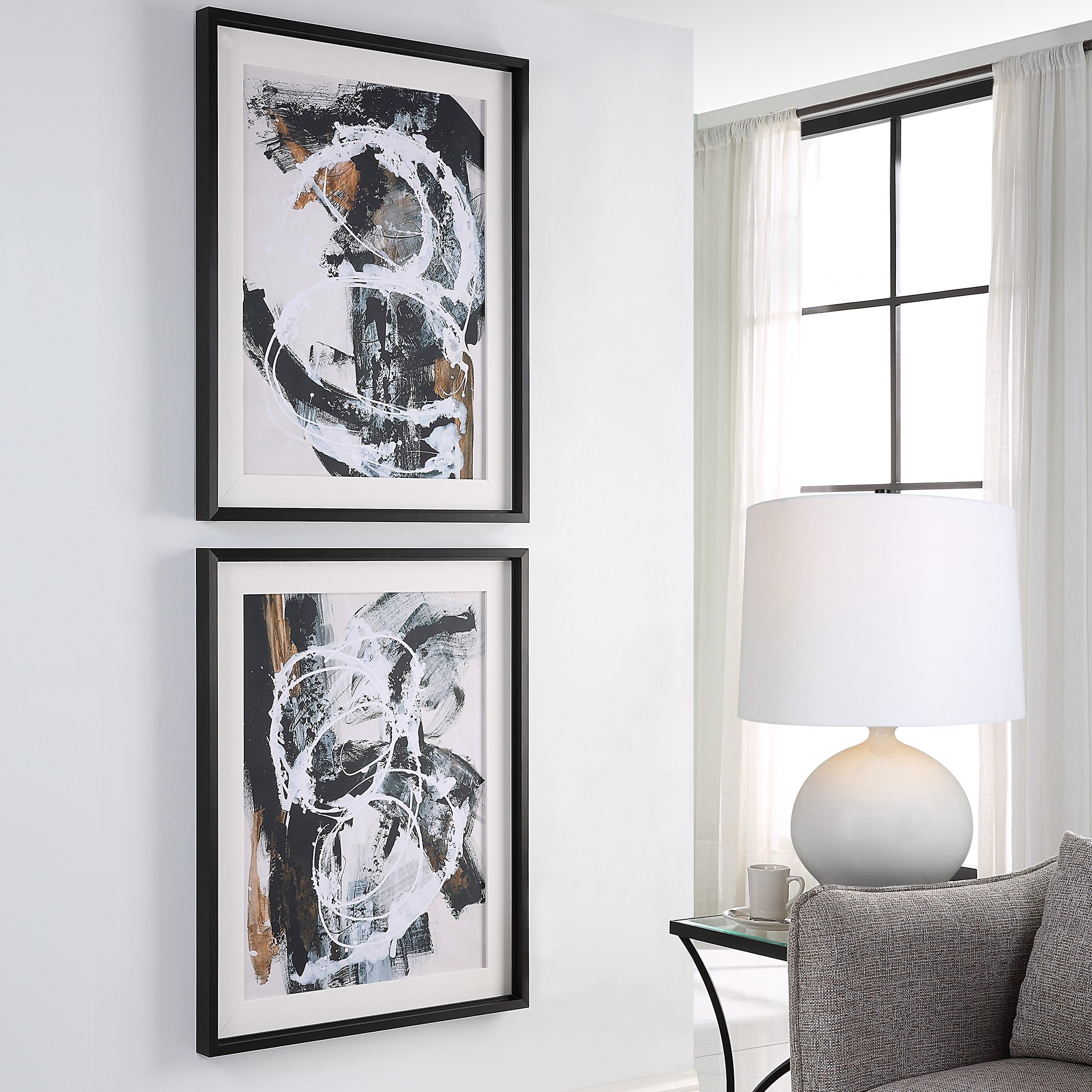Winterland Abstract Prints - Set of 2 by Uttermost
