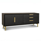 Aspen Textured Coffee Oak Wood & Gold Sideboard Berkeley Designs