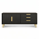 Aspen Textured Coffee Oak Wood & Gold Sideboard Berkeley Designs