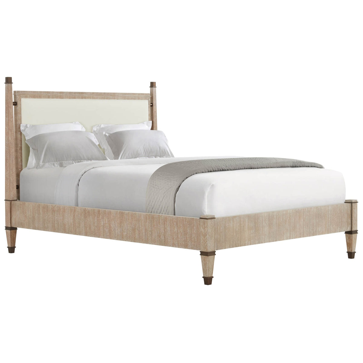Markos Upholstered King Size Bed in Light by Theodore Alexander