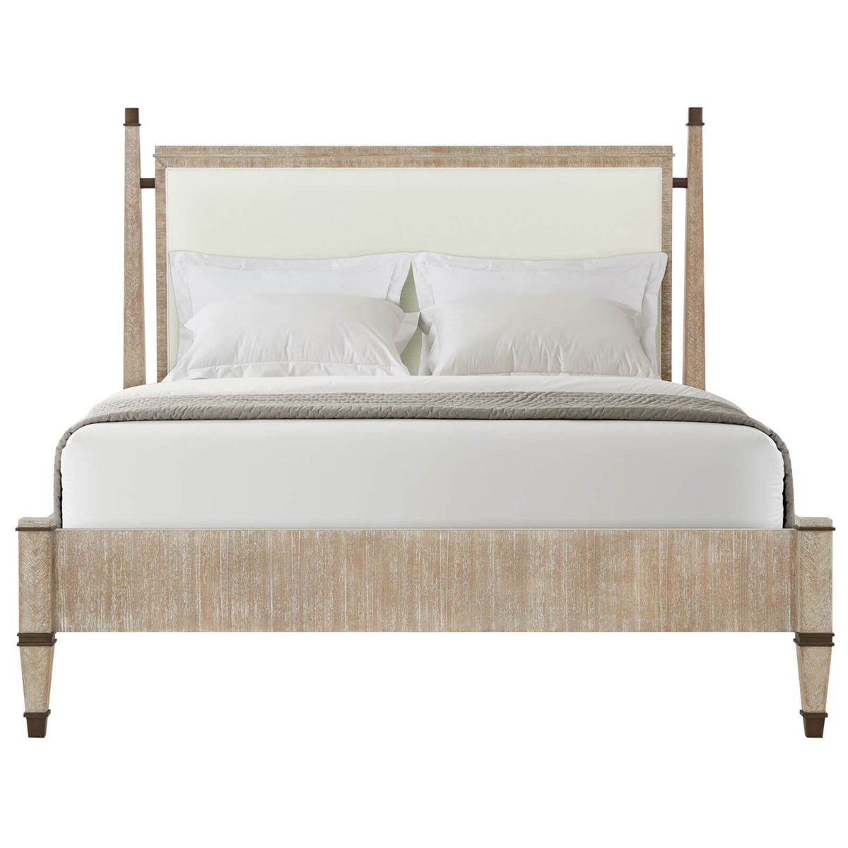 Markos Upholstered Super King Size Bed in Light by Theodore Alexander