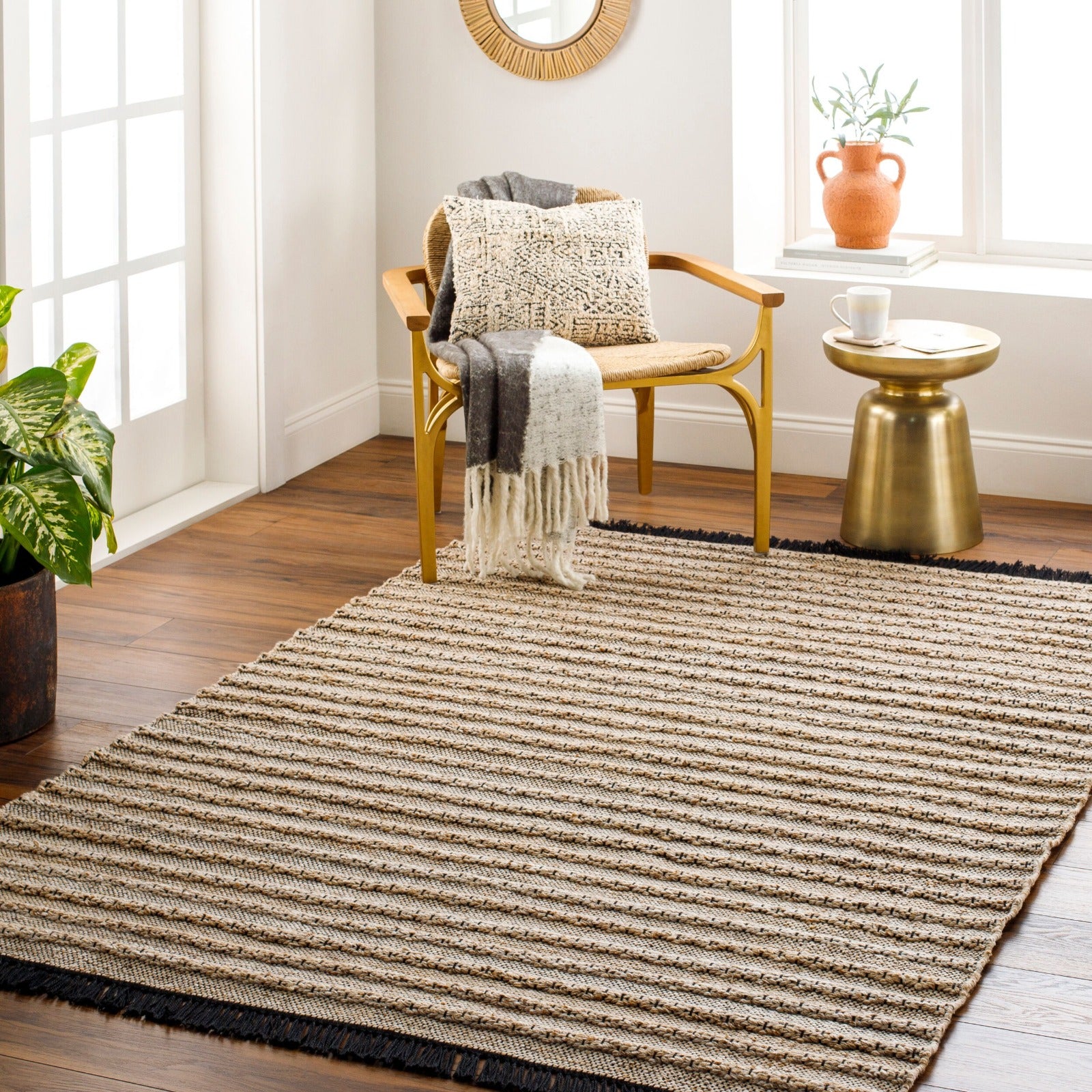 Azalea Hand Woven Rug in Dark Beige by Keiichi