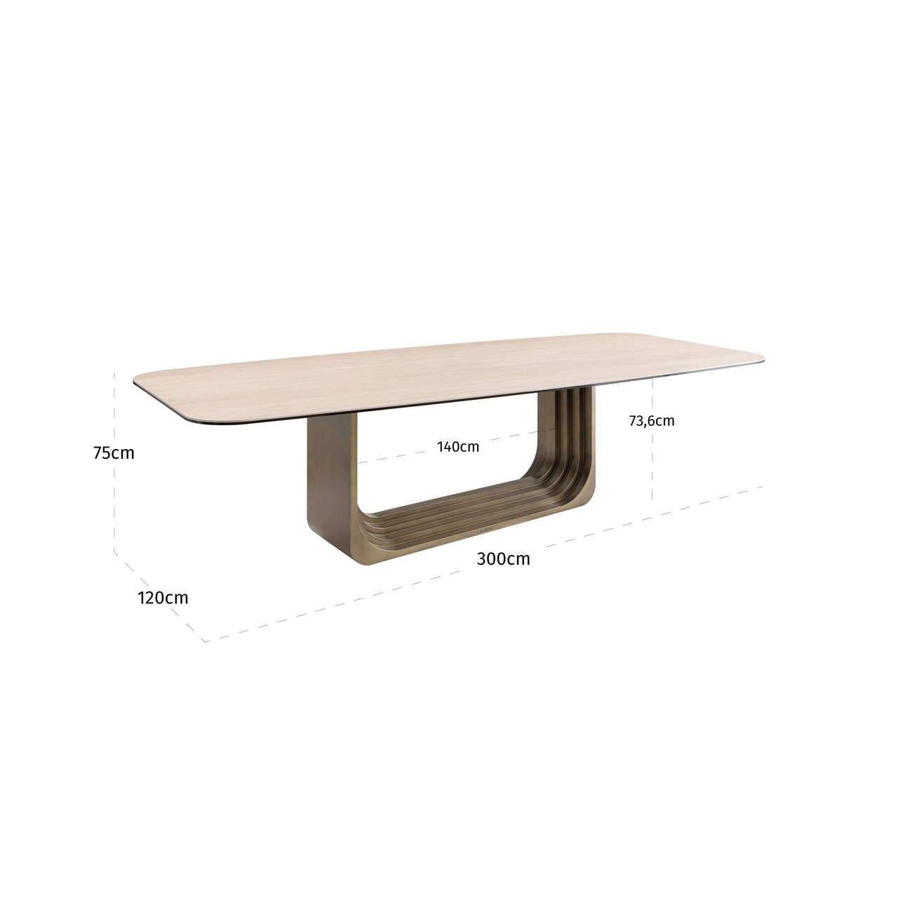 Maxfield Beige Ceramic Dining Table - 300cm by Richmond Interiors