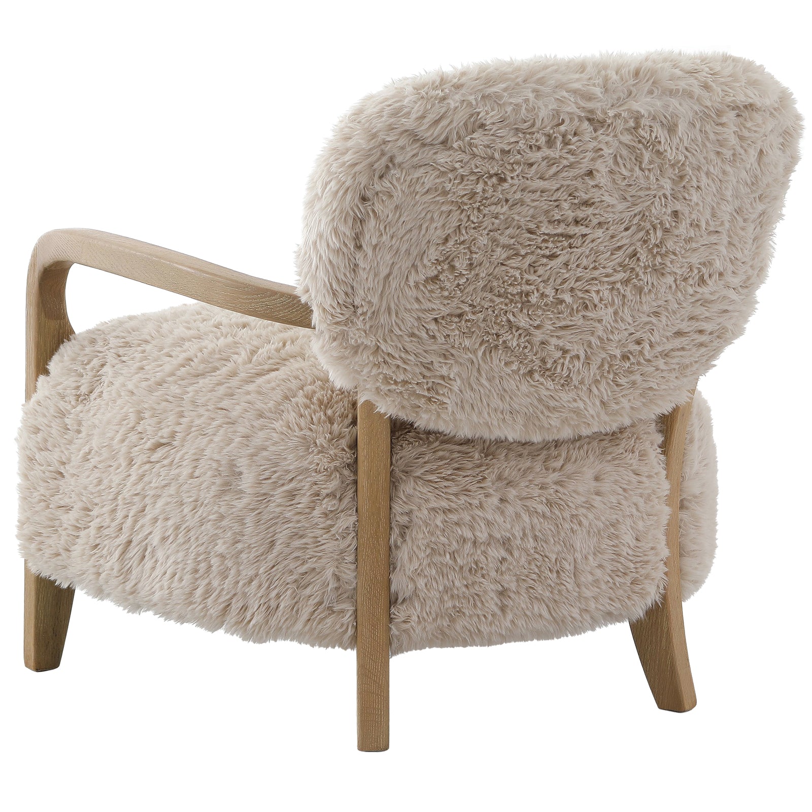 Baaarb Accent Chair in Faux Sheepskin by Keiichi
