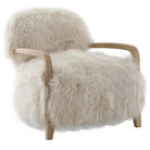 Baaarb Accent Chair in Natural Real Long Sheepskin by Keiichi