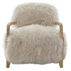 Baaarb Accent Chair in Natural Real Long Sheepskin by Keiichi