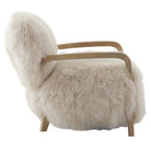 Baaarb Accent Chair in Natural Real Long Sheepskin by Keiichi