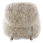 Baaarb Accent Chair in Natural Real Long Sheepskin by Keiichi