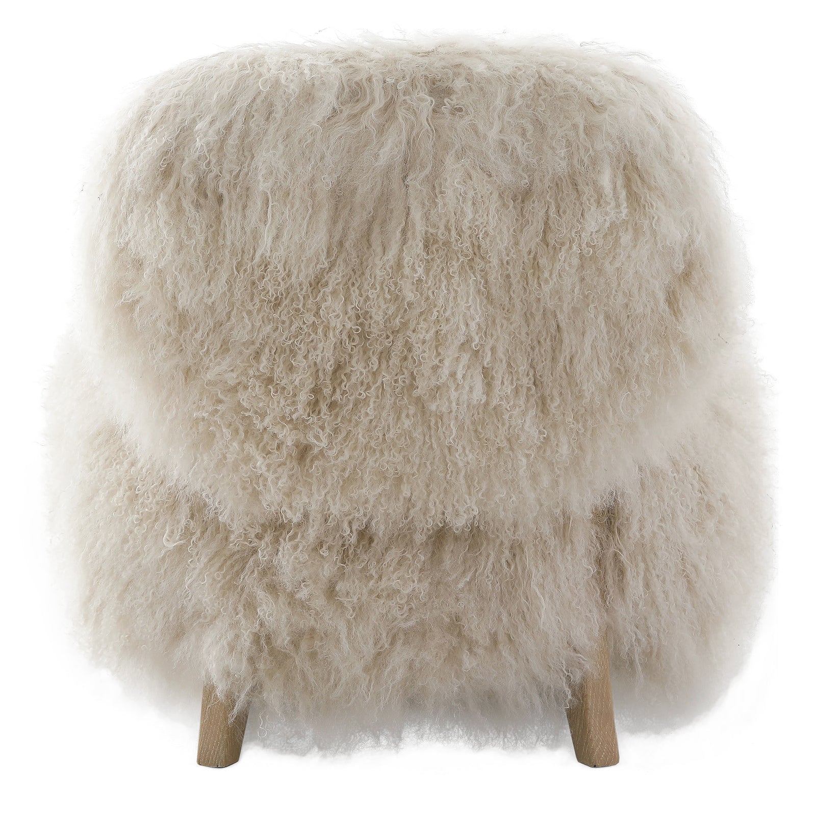 Baaarb Accent Chair in Natural Real Long Sheepskin by Keiichi