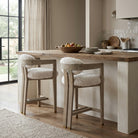 Baaarb Counter Stool in Faux Sheepskin by Keiichi