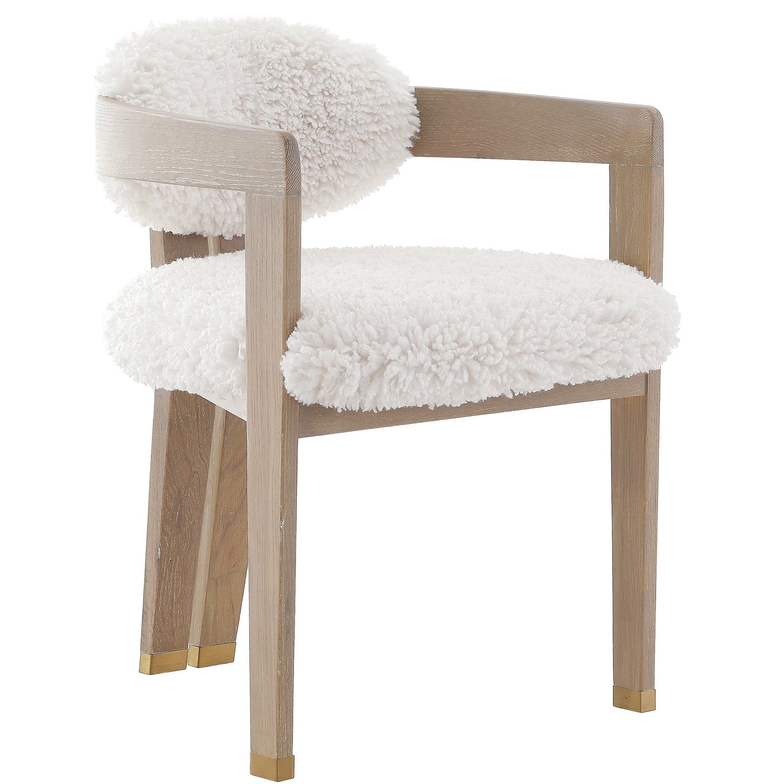 Baaarb Dining Chair in Faux Sheepskin Keiichi