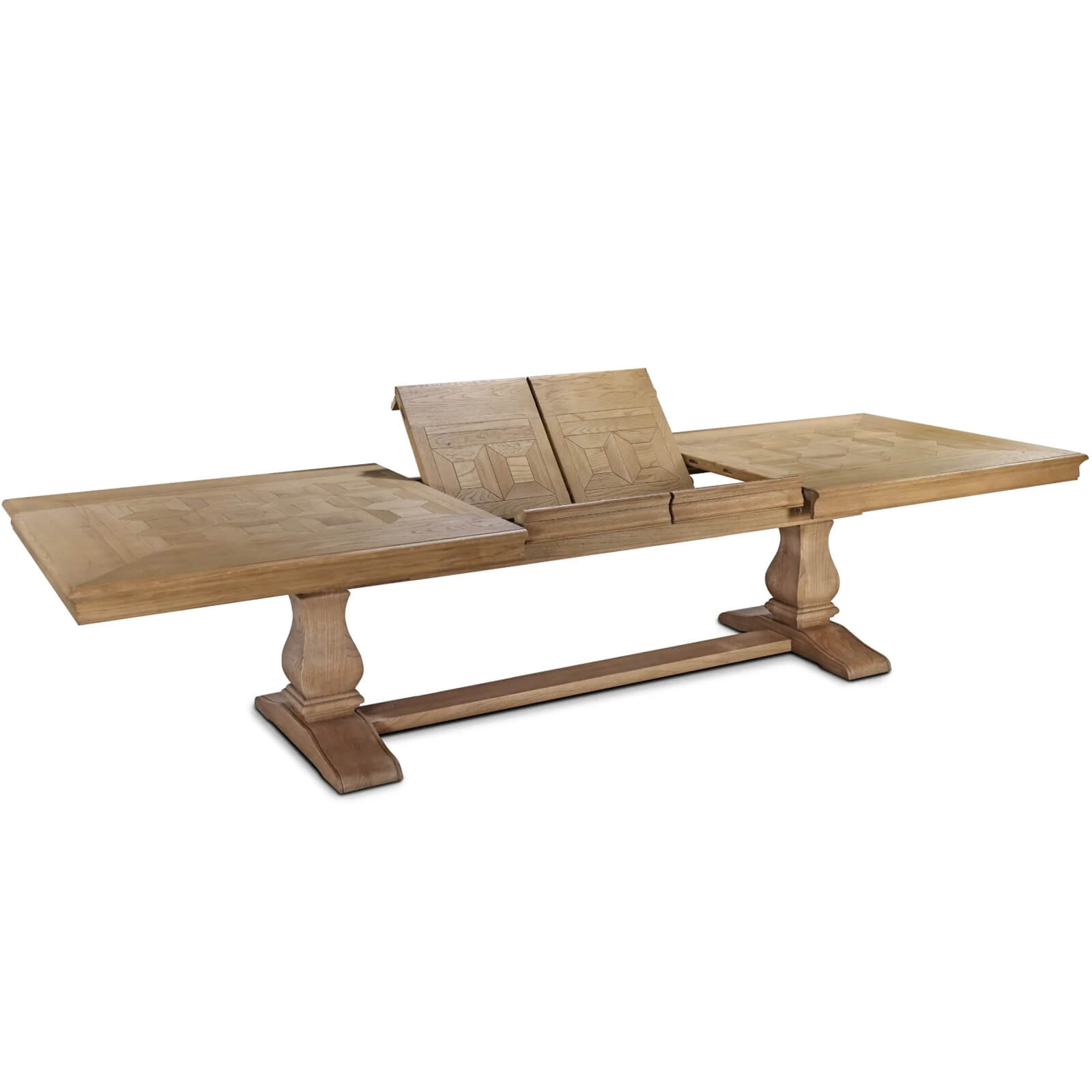 Bath Extending Oak Parquet Dining Table by Keiichi