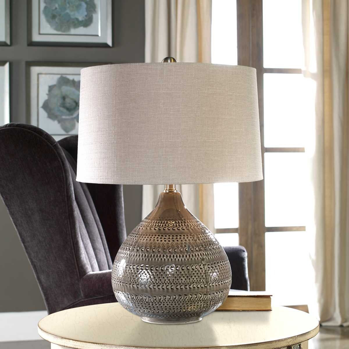 Batova Smoke Grey Lamp by Uttermost