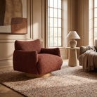 Batsford Swivel Chair in Mulberry Boucle Keiichi