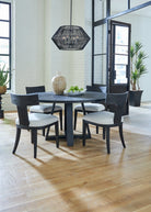 Gidran Round Black Dining Table by Uttermost
