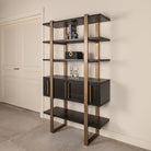 Cambon Dark Coffee 4 Door 4 Shelf Display Unit by Richmond Interiors