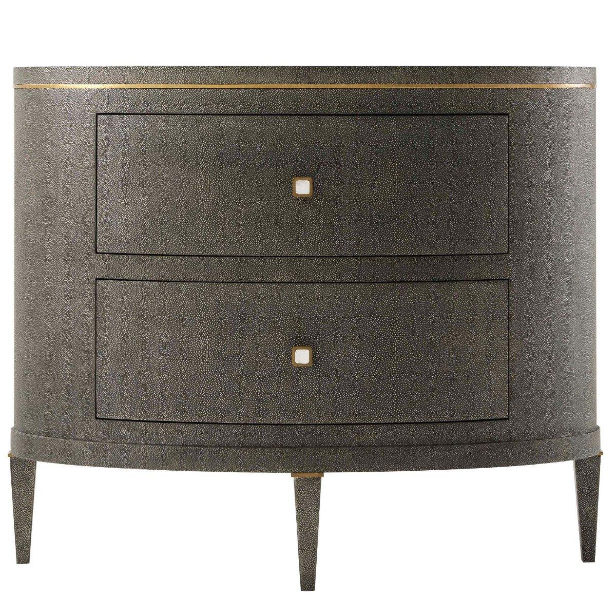 Bedside Table Eli in Tempest & Brushed Brass by Theodore Alexander
