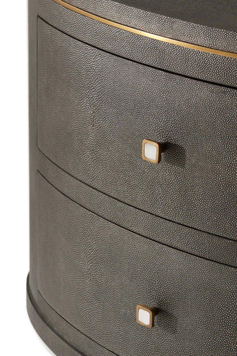 Bedside Table Eli in Tempest & Brushed Brass by Theodore Alexander