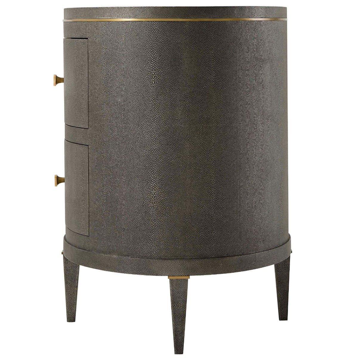 Bedside Table Eli in Tempest & Brushed Brass by Theodore Alexander