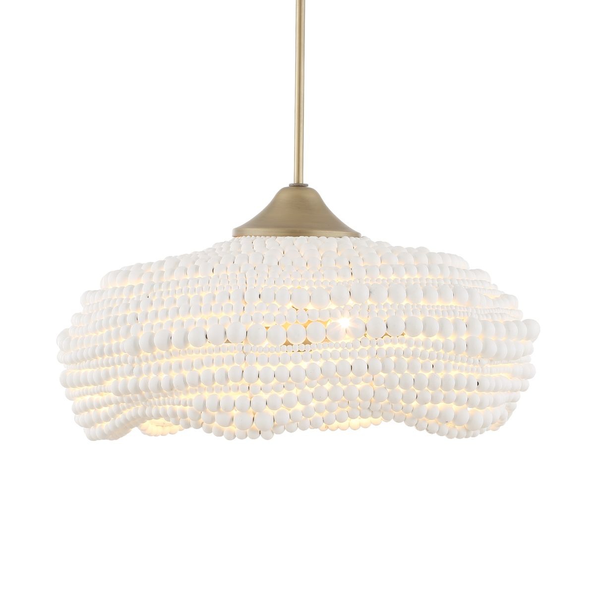 Biddeford White Beaded 5-Light Pendant by Uttermost